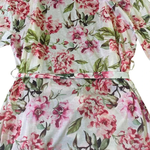 Show Me Your MuMu White Floral Print Robe Short Sleeve Size Small Women's - Picture 10 of 12